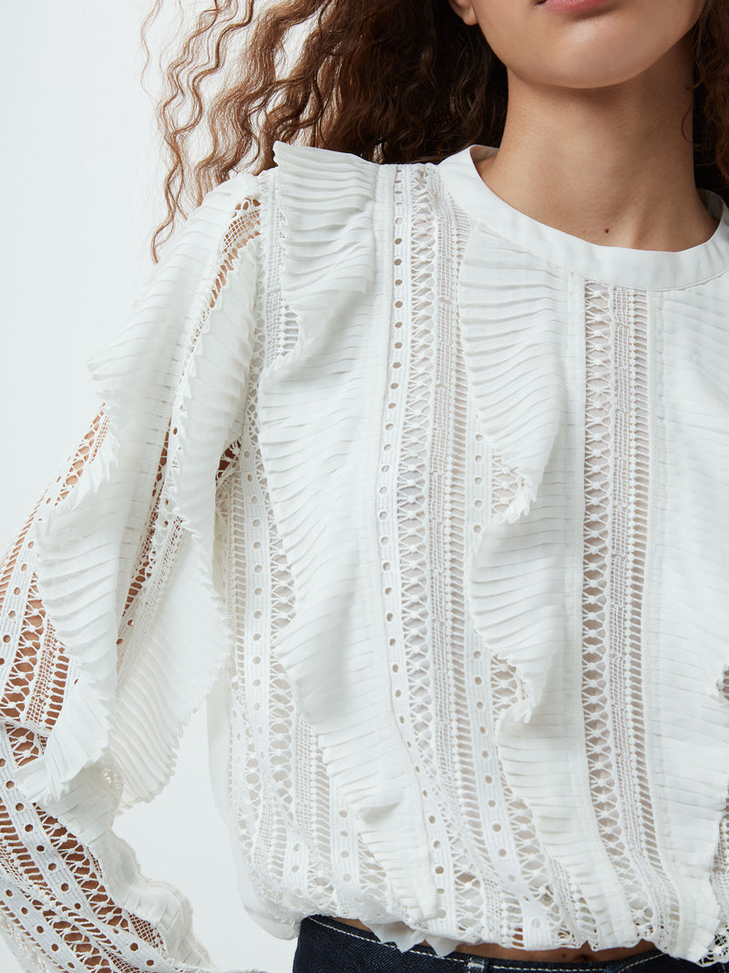 Annika Lace Frill Long Sleeve Top