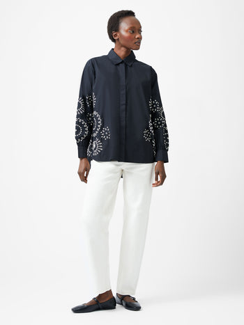 Cambria Cotton Embroidered Button Up Shirt