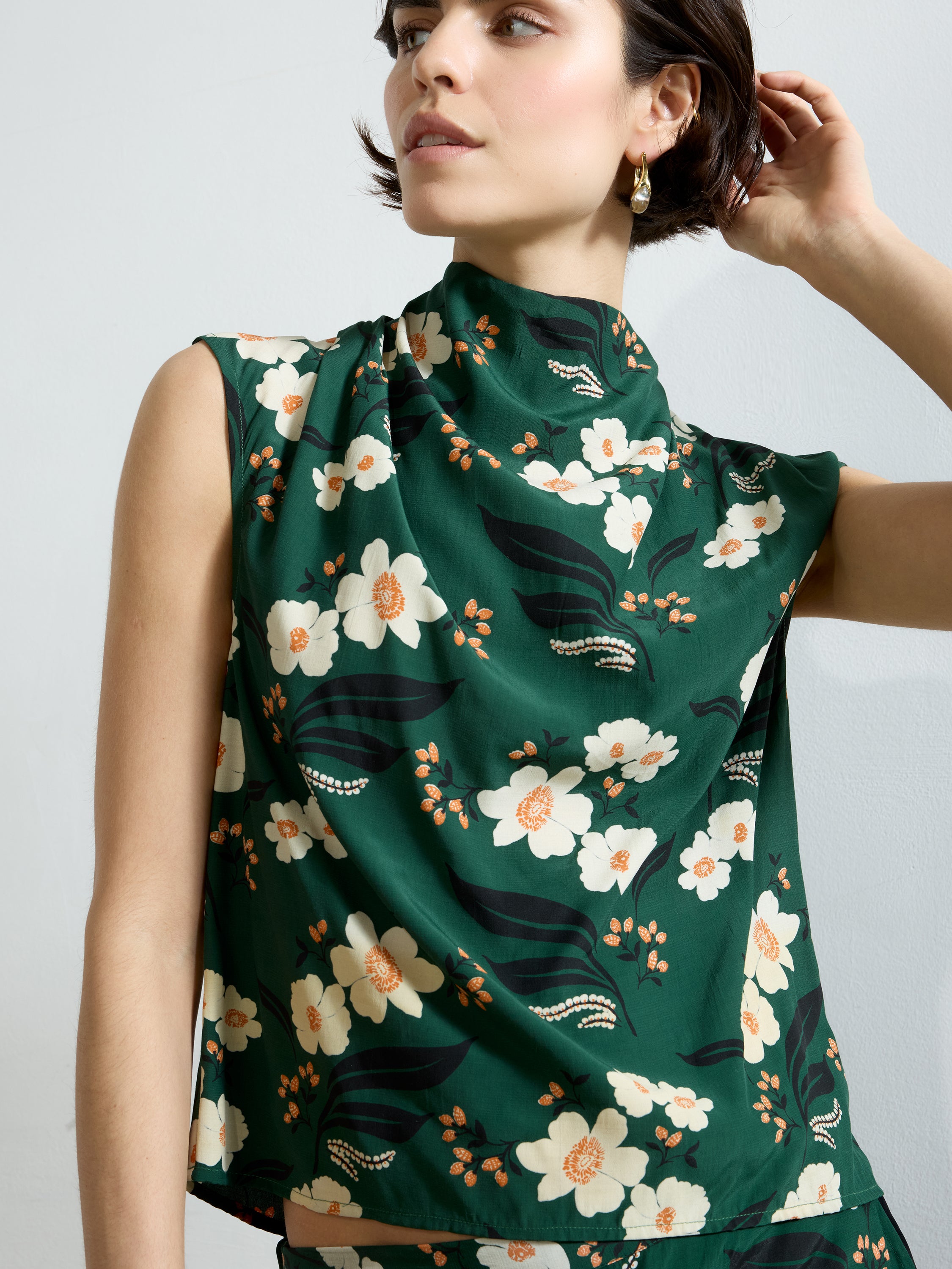 Rhian Eco Draped Sleeveless Top
