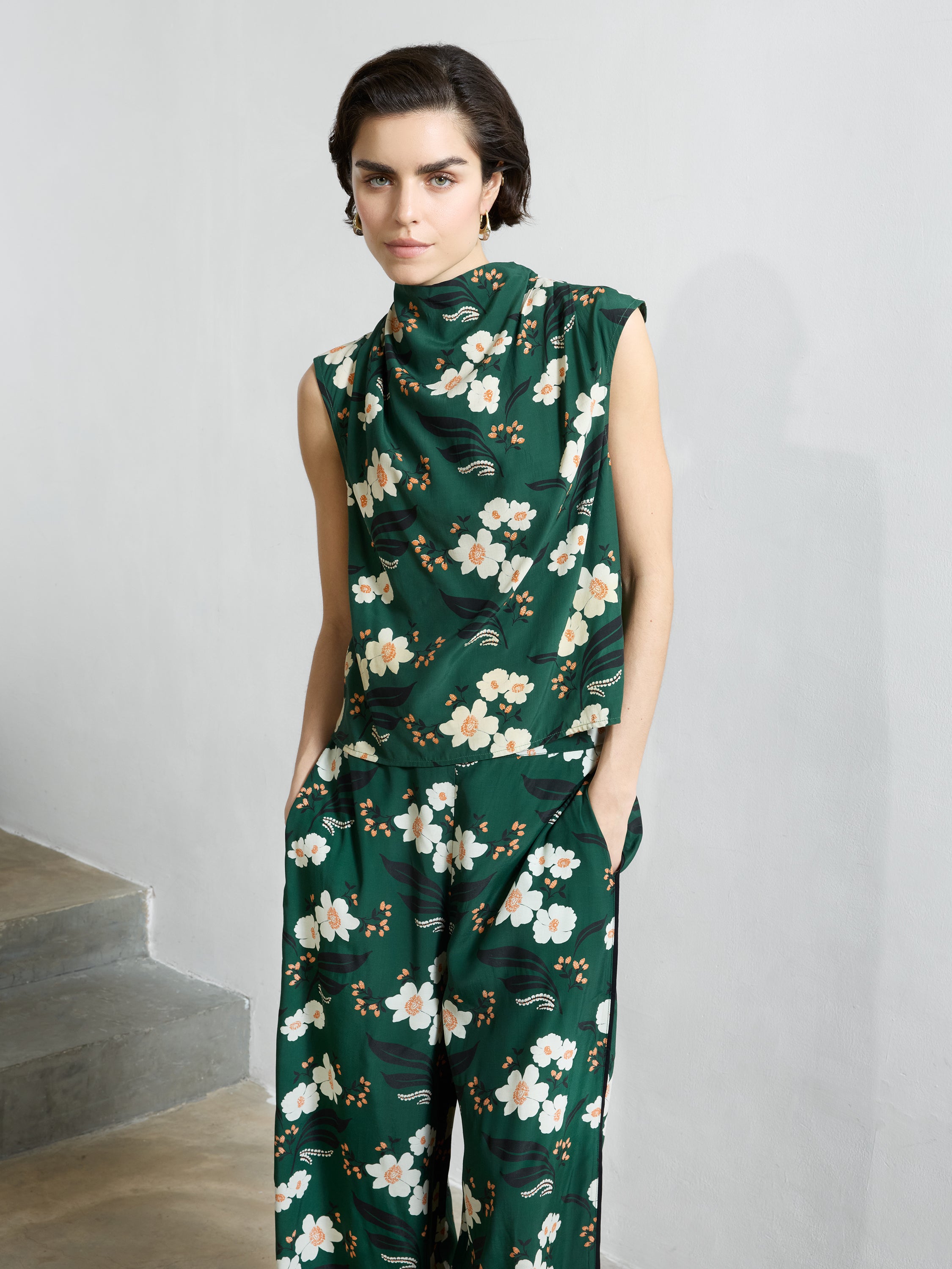 Rhian Eco Draped Sleeveless Top