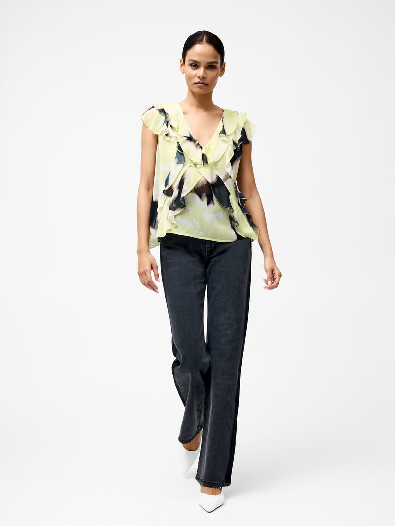 Natalie Eminia Chiffon Ruffle Top