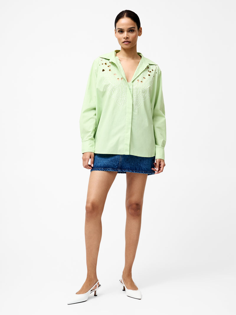 Cambria Cotton Long Sleeve Broderie Shirt