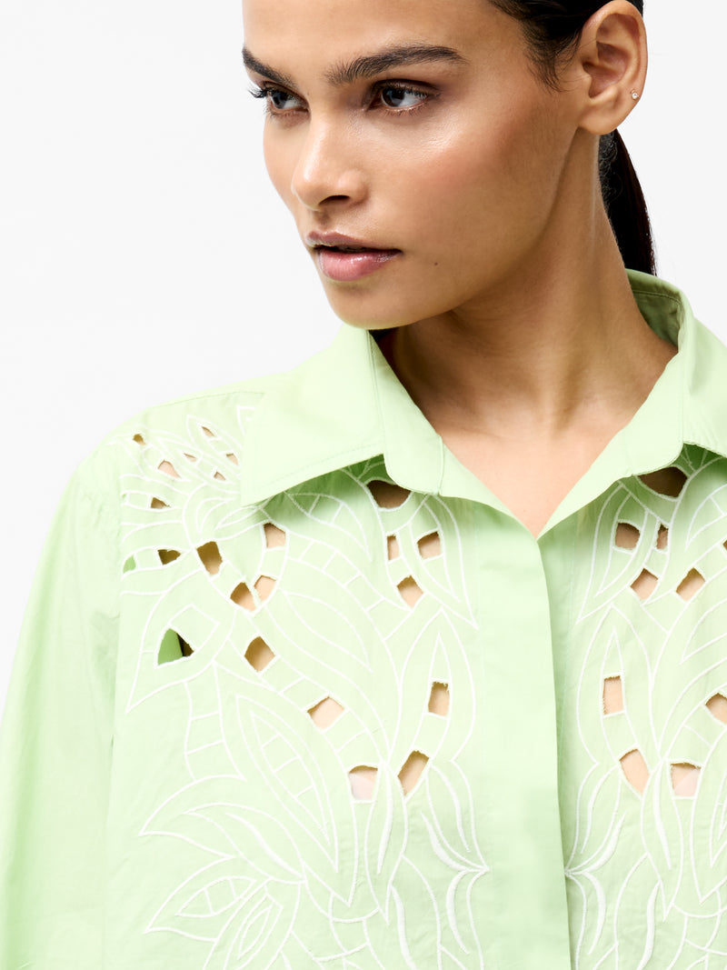 Cambria Cotton Long Sleeve Broderie Shirt