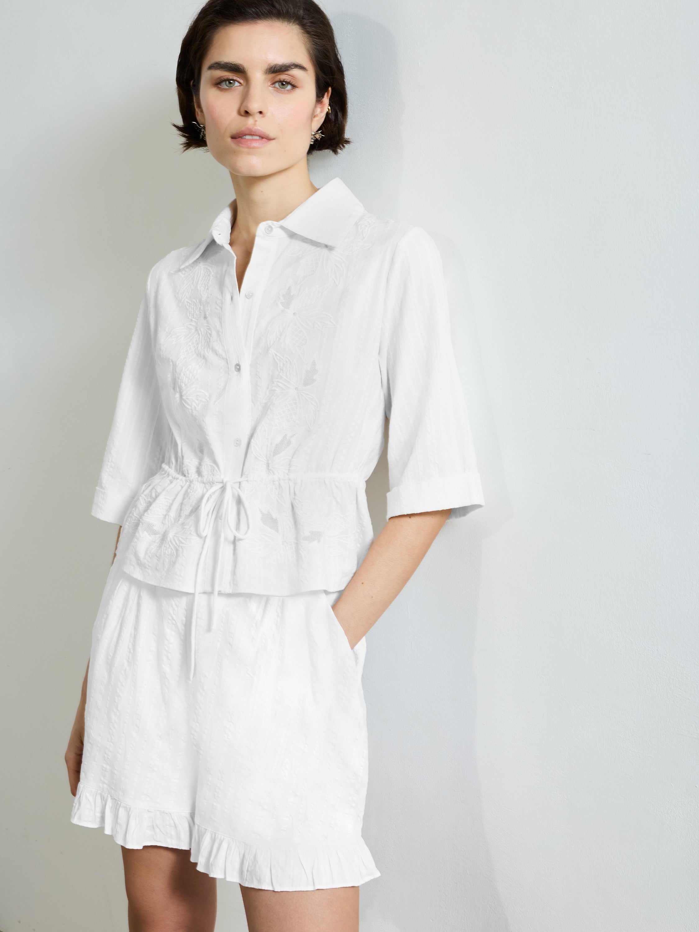 Barnet Cotton Striped Embroidered Shirt