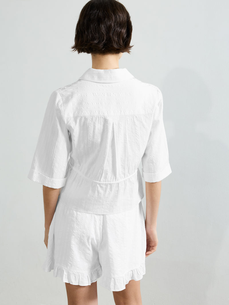 Barnet Cotton Striped Embroidered Shirt