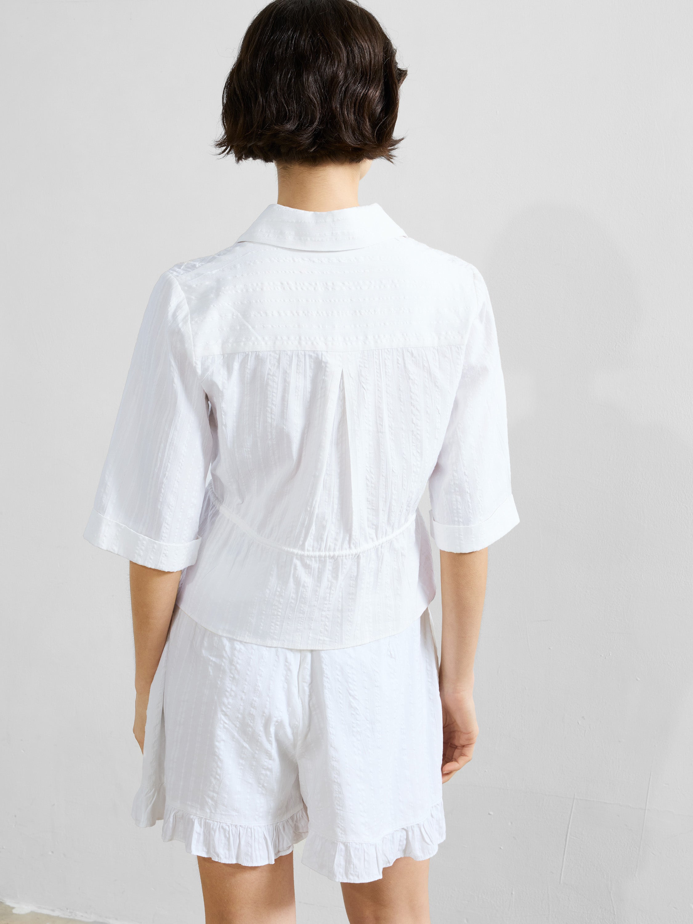 Barnet Cotton Striped Embroidered Shirt