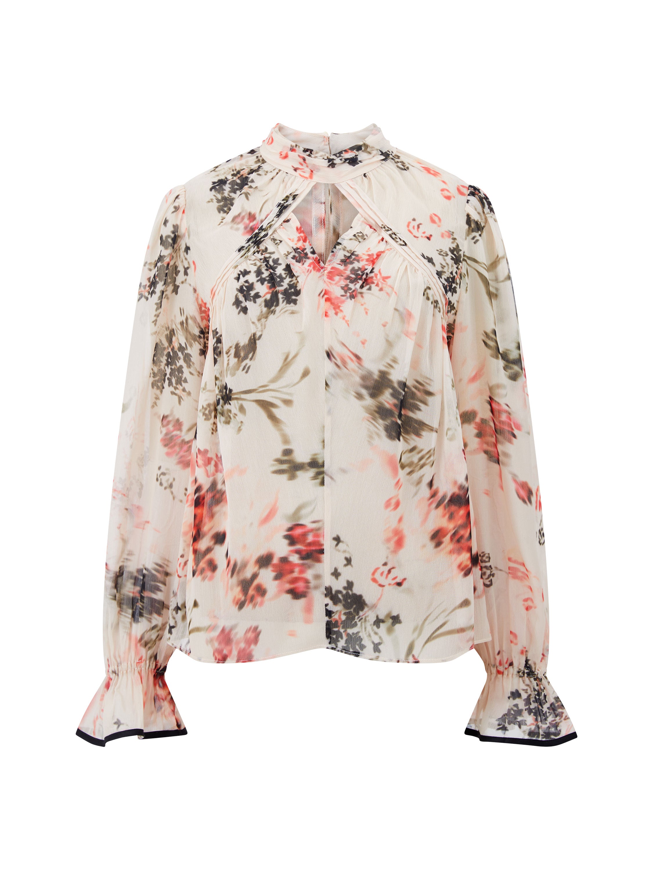 Hallie Crinkle Contrast Floral Top