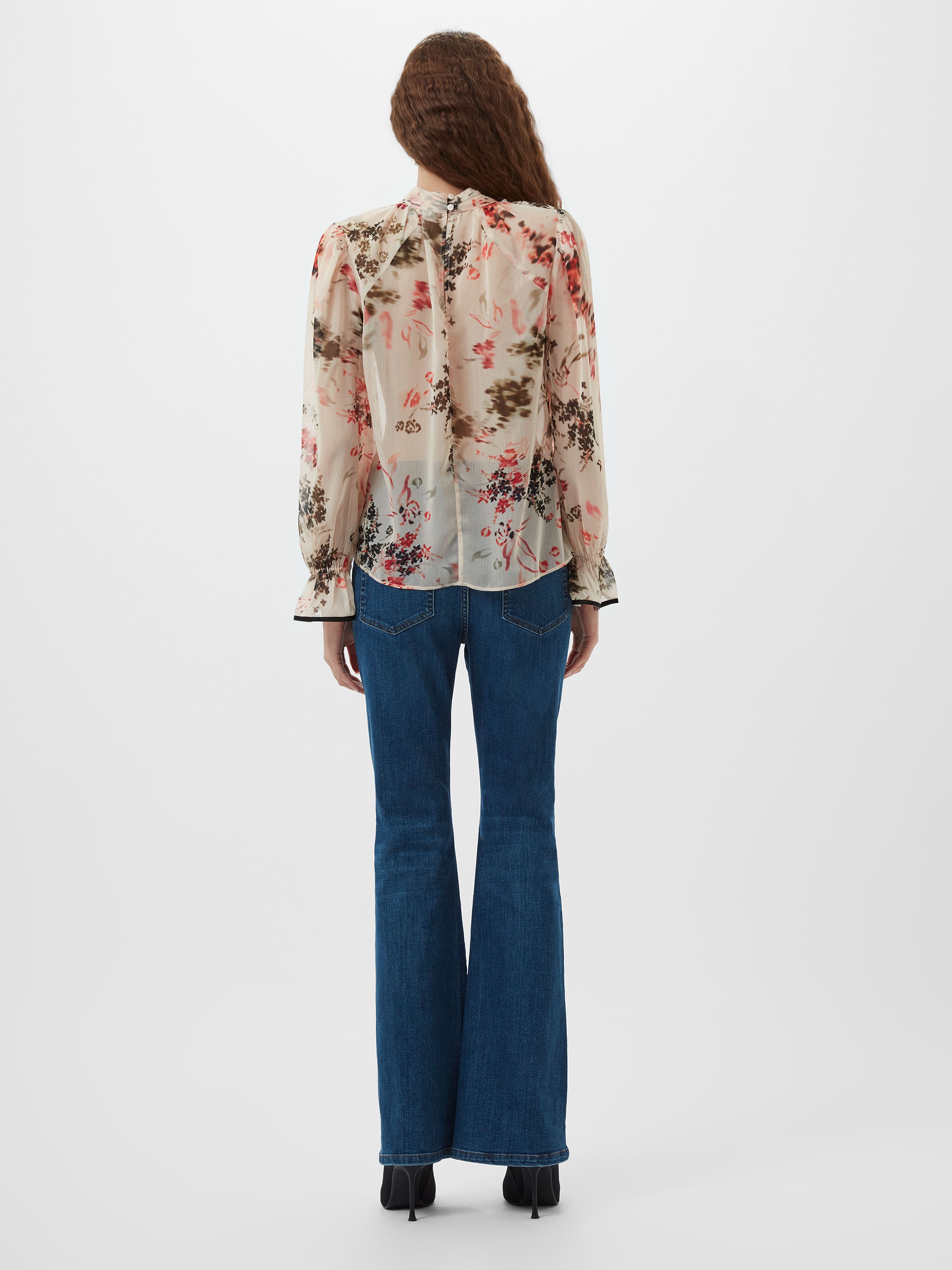 Hallie Crinkle Contrast Floral Top