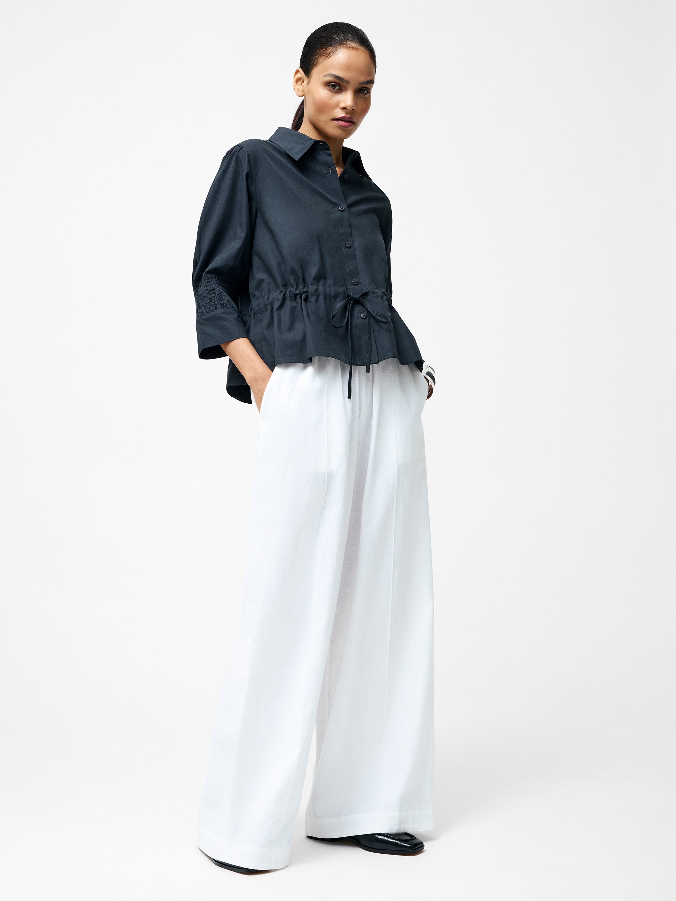 Era Poplin Collared Top
