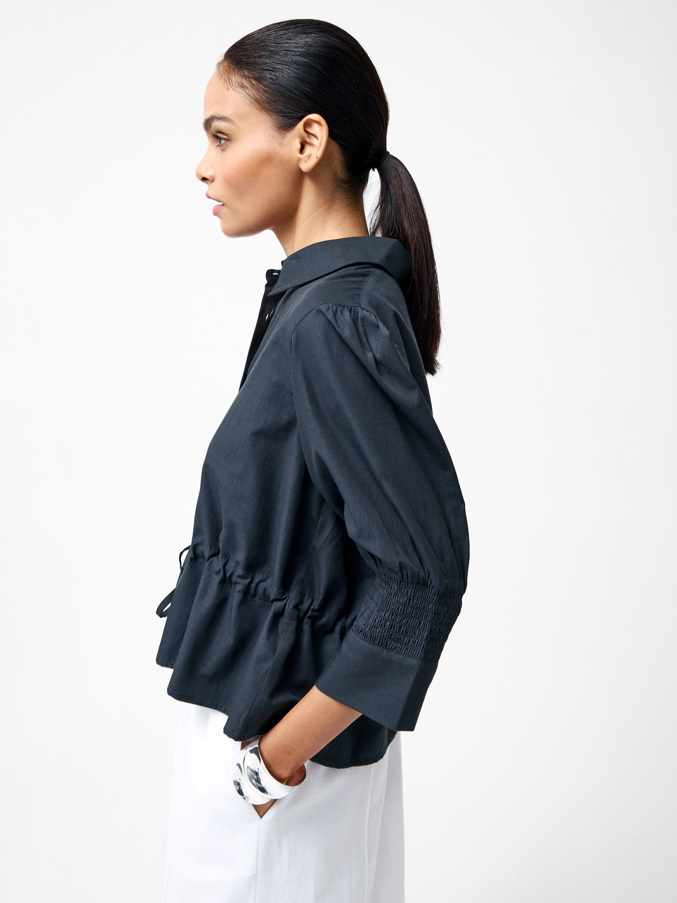 Era Poplin Collared Top