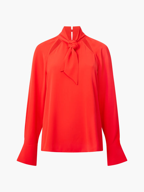 Carmen Recycled Crepe Tie Neck Blouse