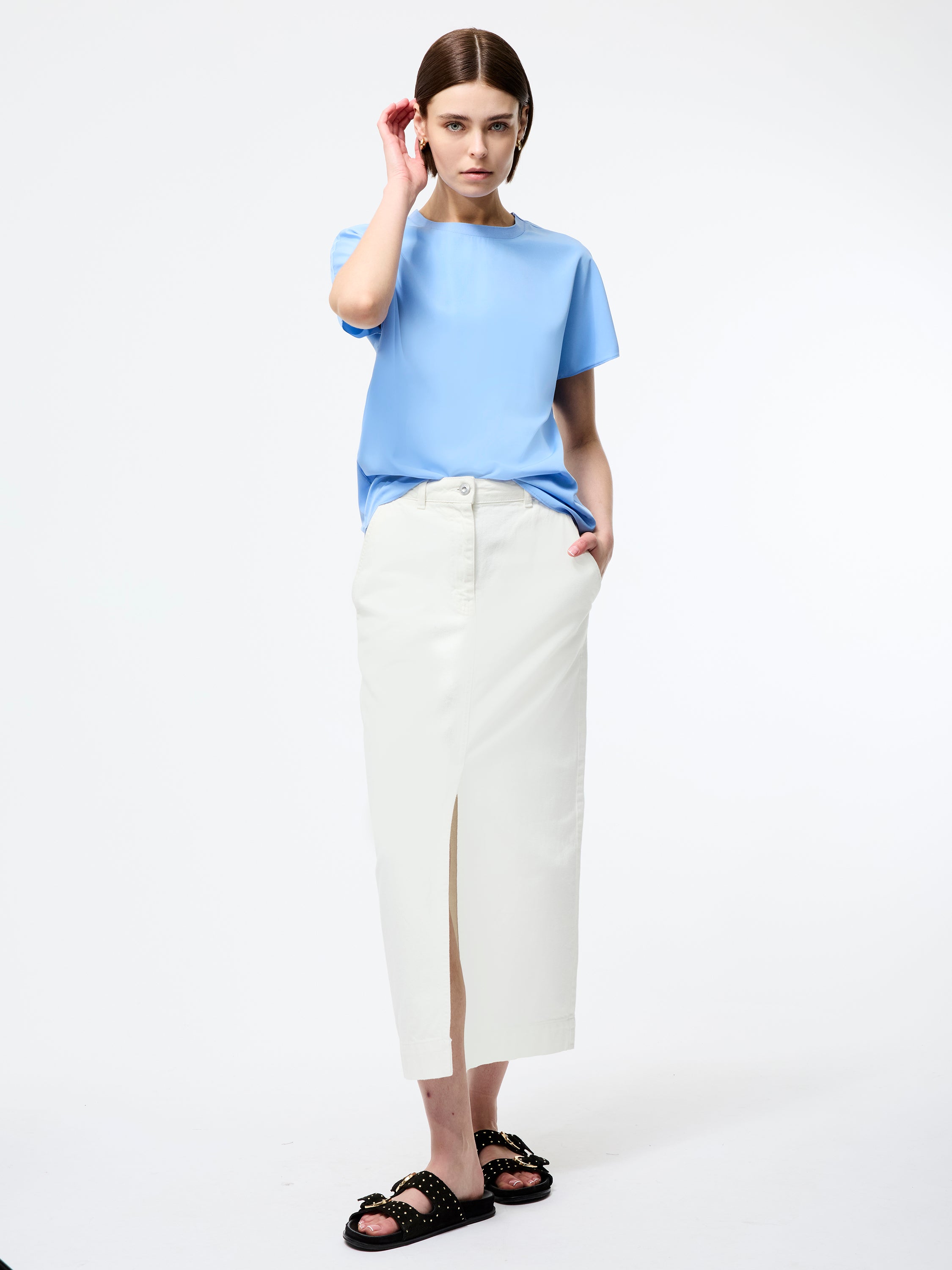 Capriana Crepe Crew Neck Top