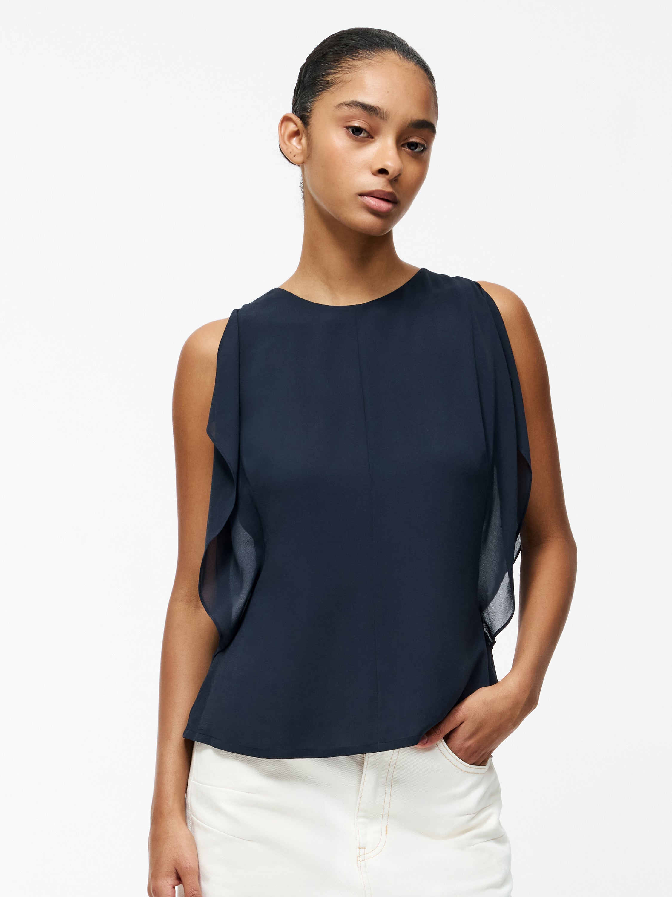Eden Georgette Flutter Sleeve Top