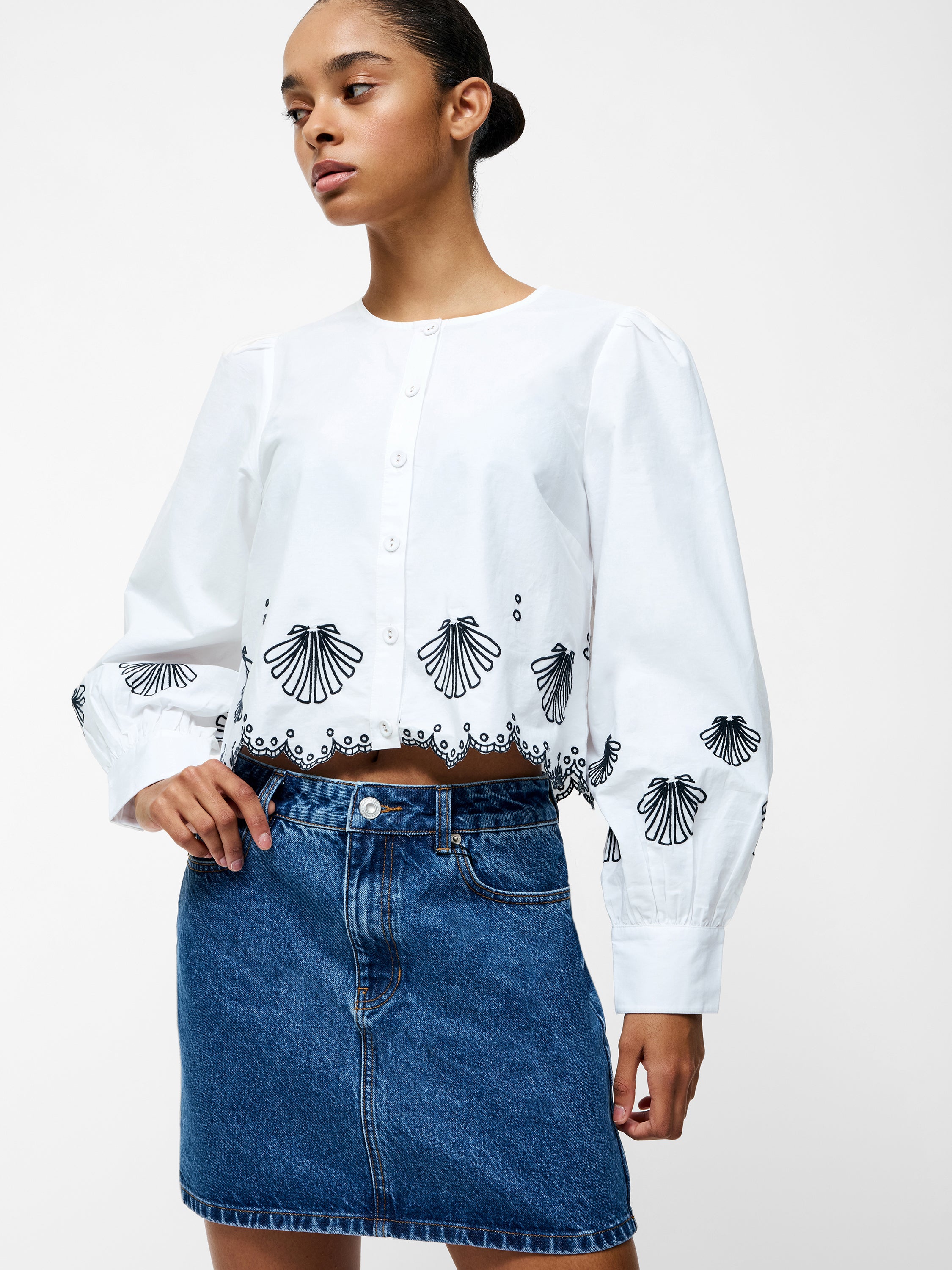 Cambria Cotton Embroidered Long Sleeve Shirt