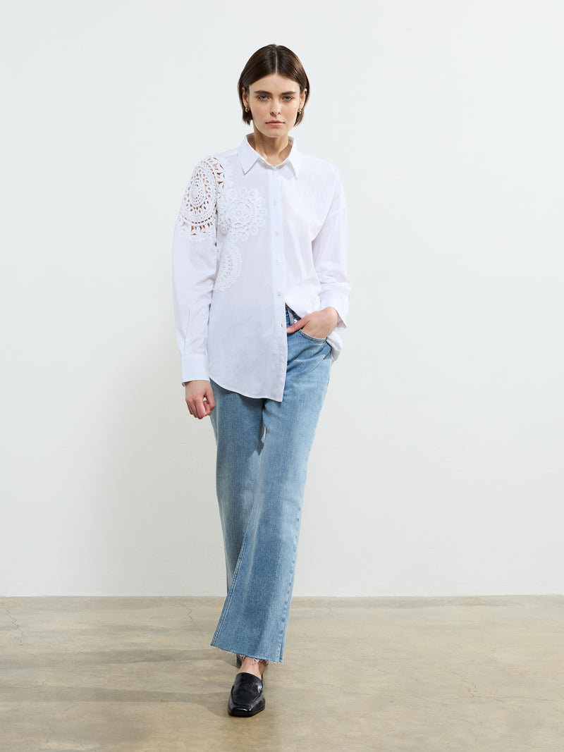 Lina Cotton Crochet Mix Shirt