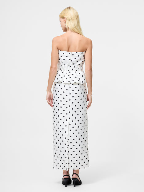 Strapless Polka Dot Peplum Top