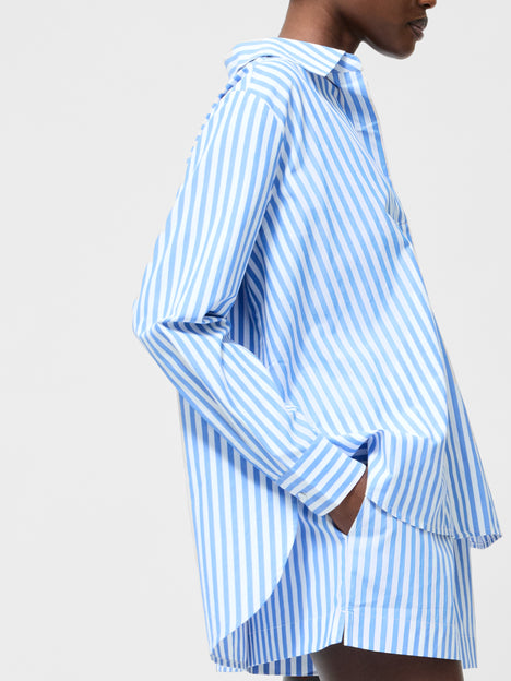 Stripe Relaxed Popover Shirt
