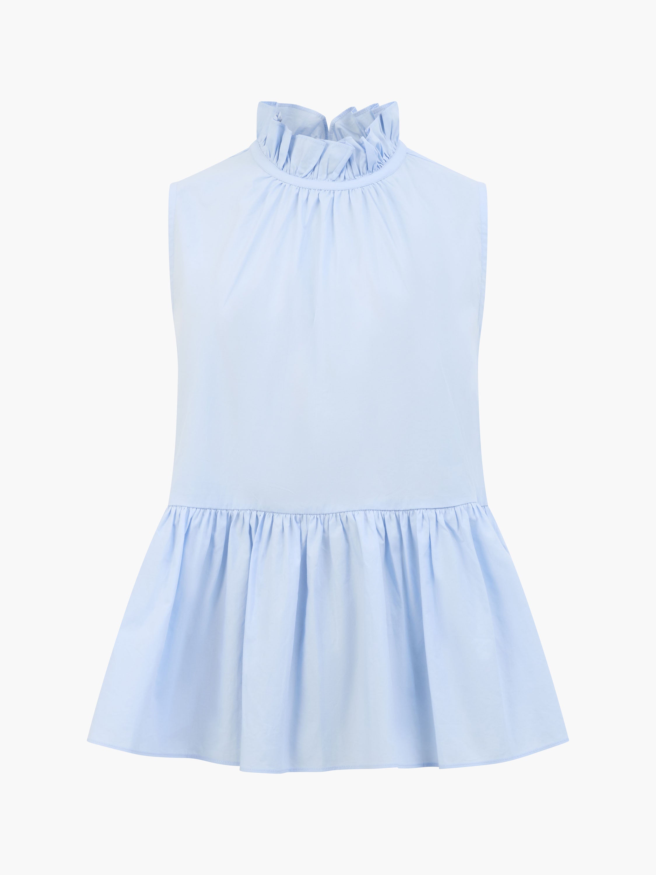 High Neck Sleeveless Poplin Top