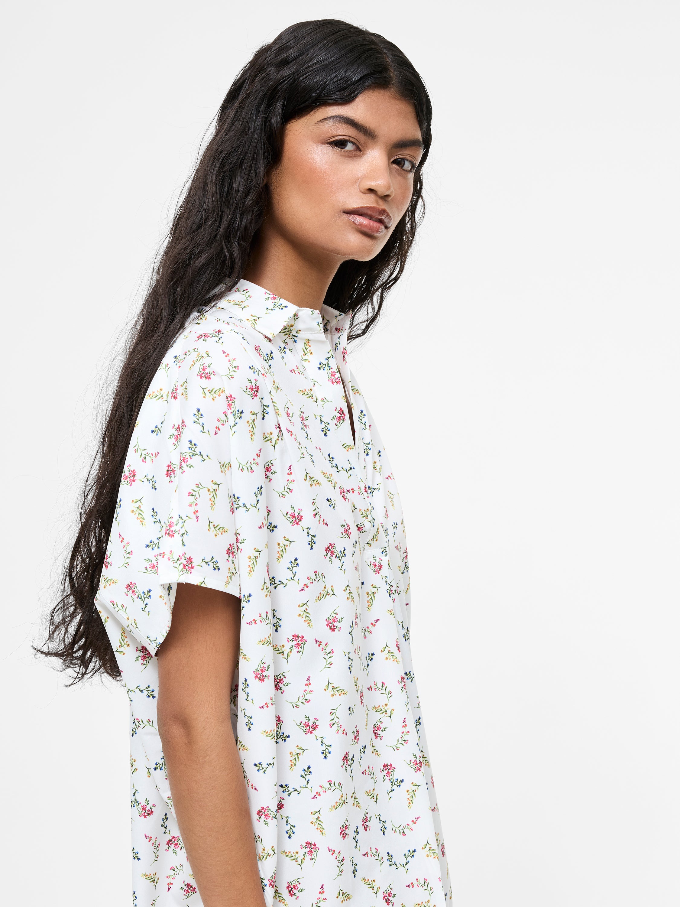 Floriana Crepe Light Popover Shirt