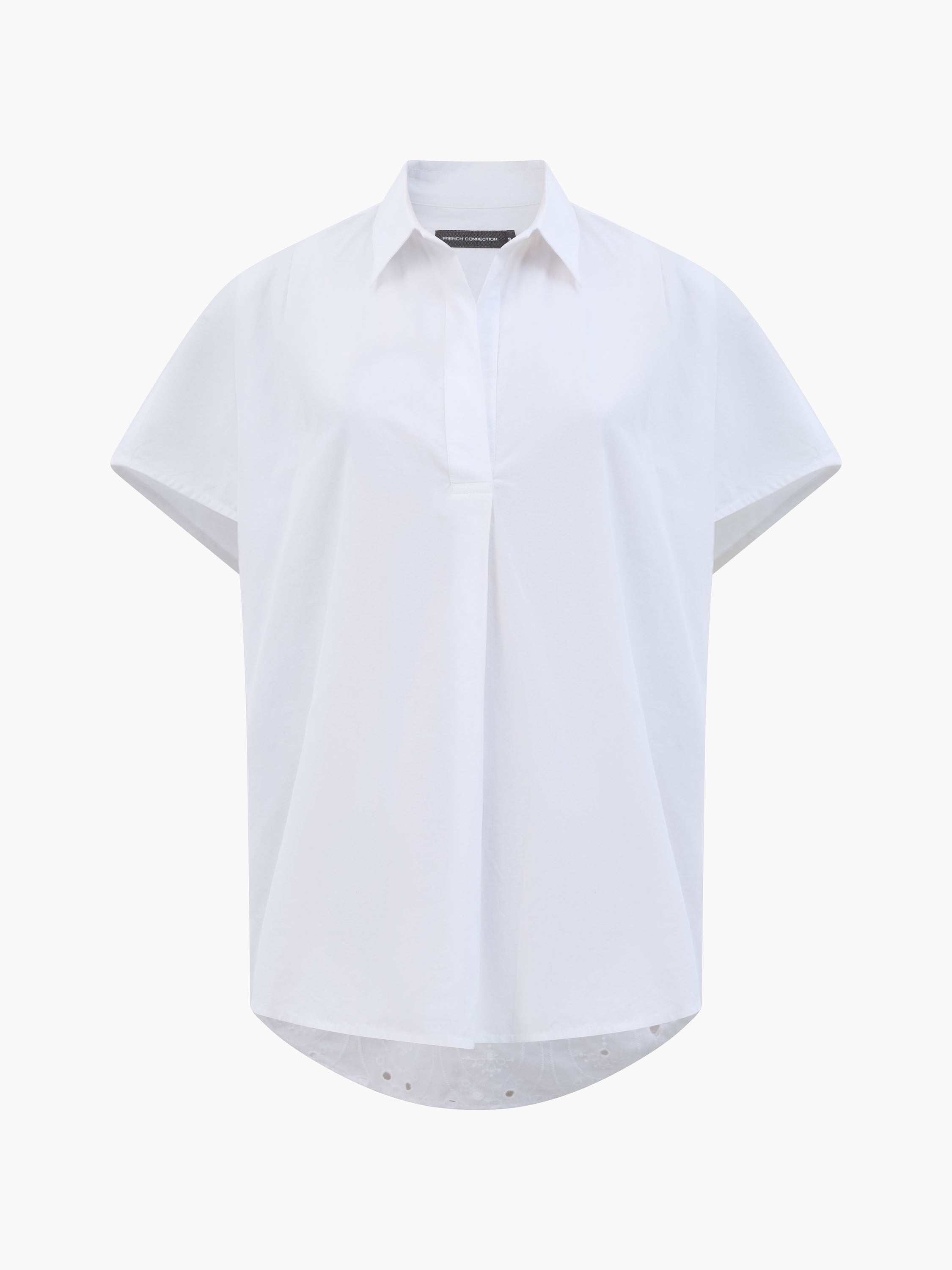 Broderie Back Short Sleeve Popover Shirt