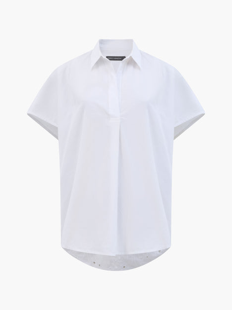 Broderie Back Short Sleeve Popover Shirt