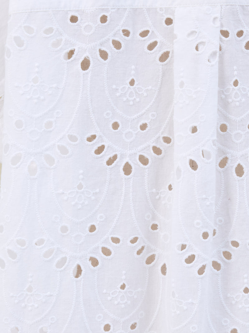 Broderie Back Short Sleeve Popover Shirt
