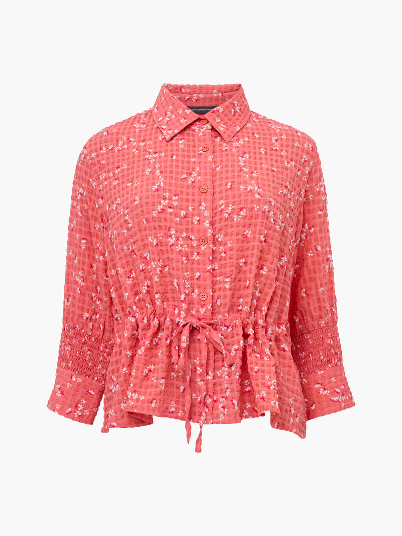 Erin Seersucker Tie Waist Shirt