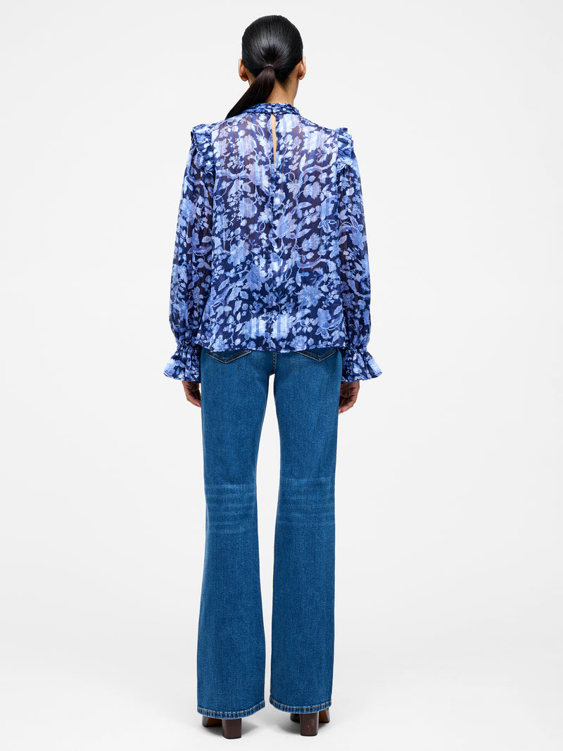 Cynthia Frill Long Sleeve Top