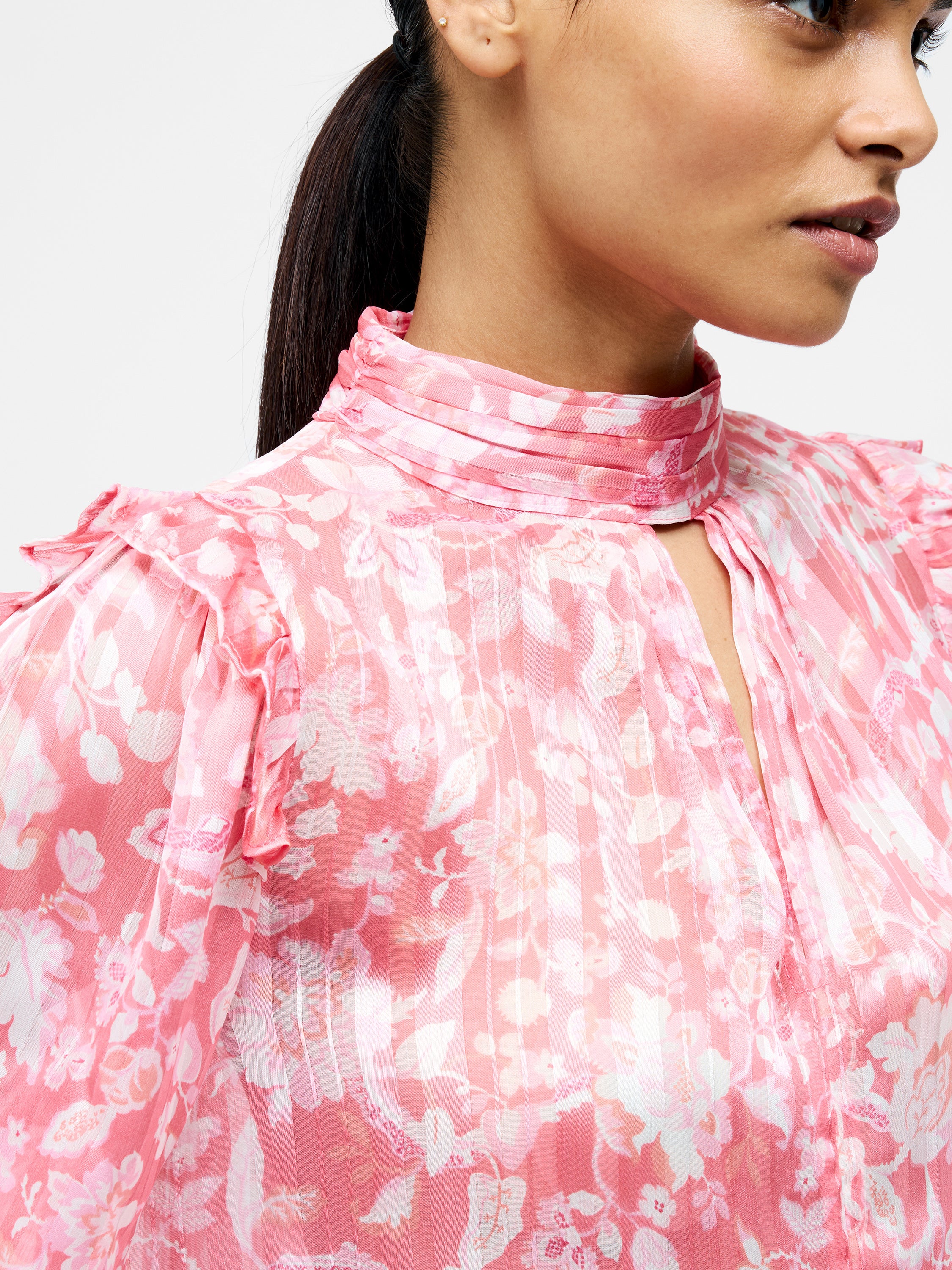 Cynthia Frill Long Sleeve Top