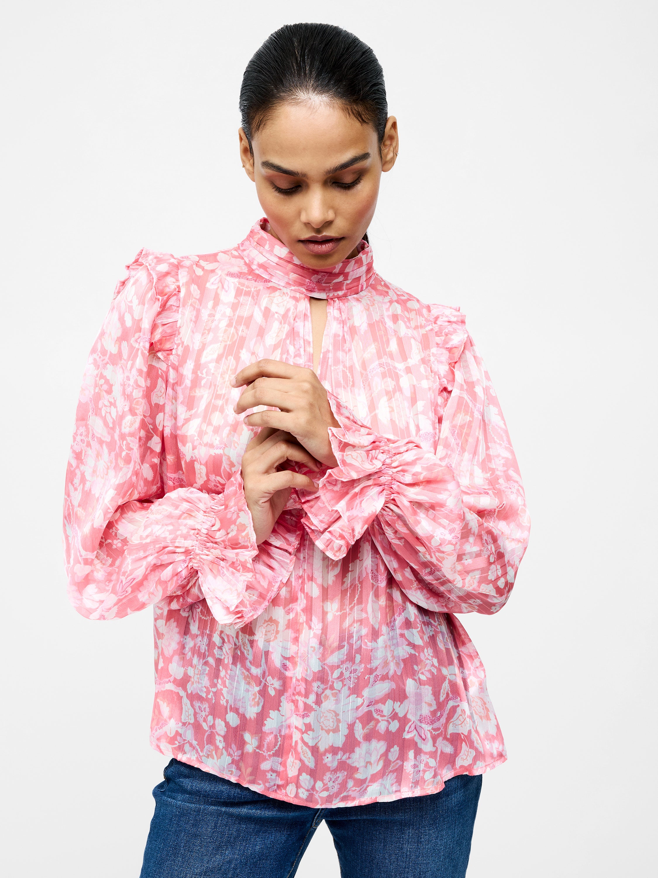 Cynthia Frill Long Sleeve Top