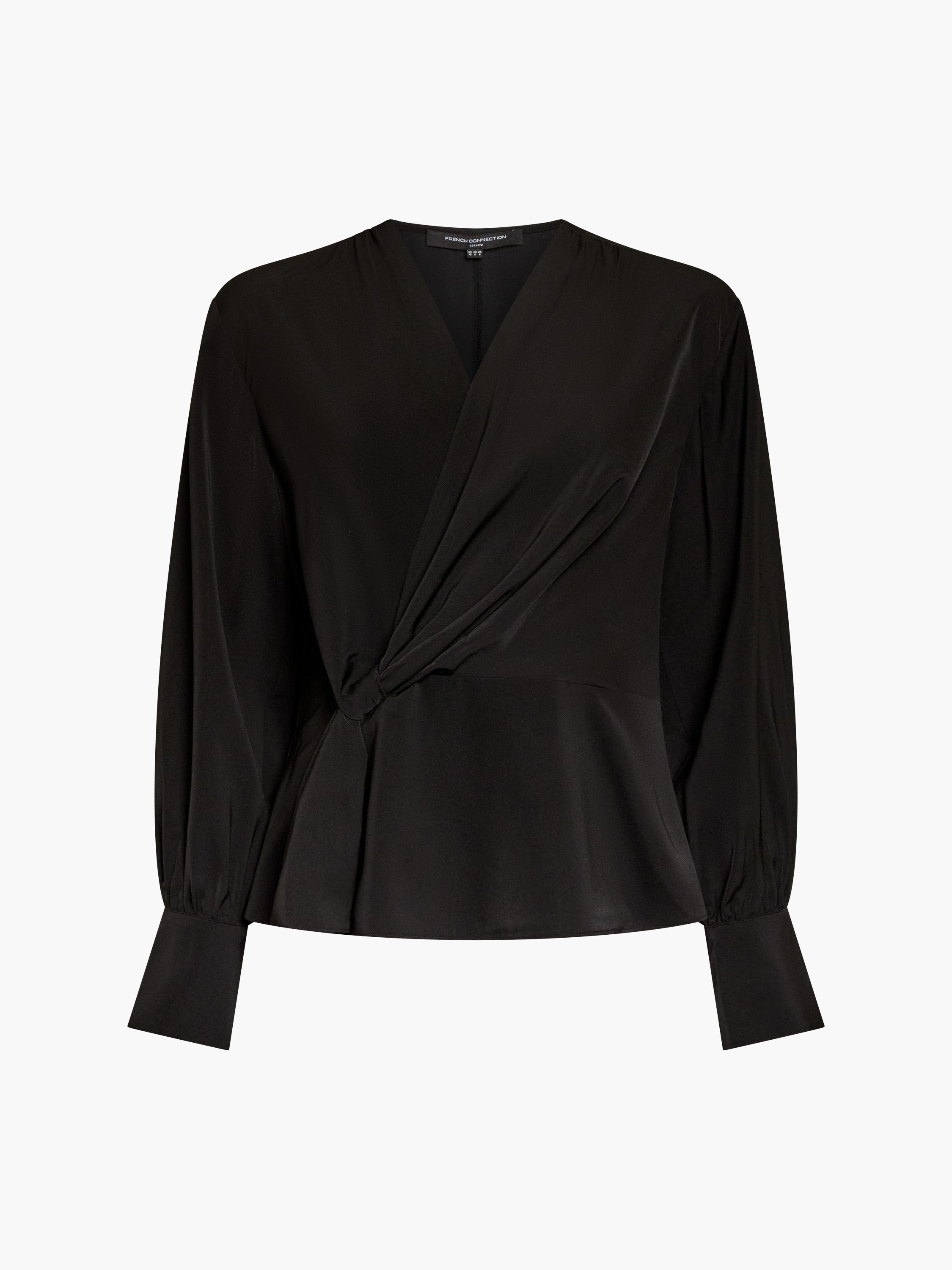 Laurel Crepe Wrap Peplum Top