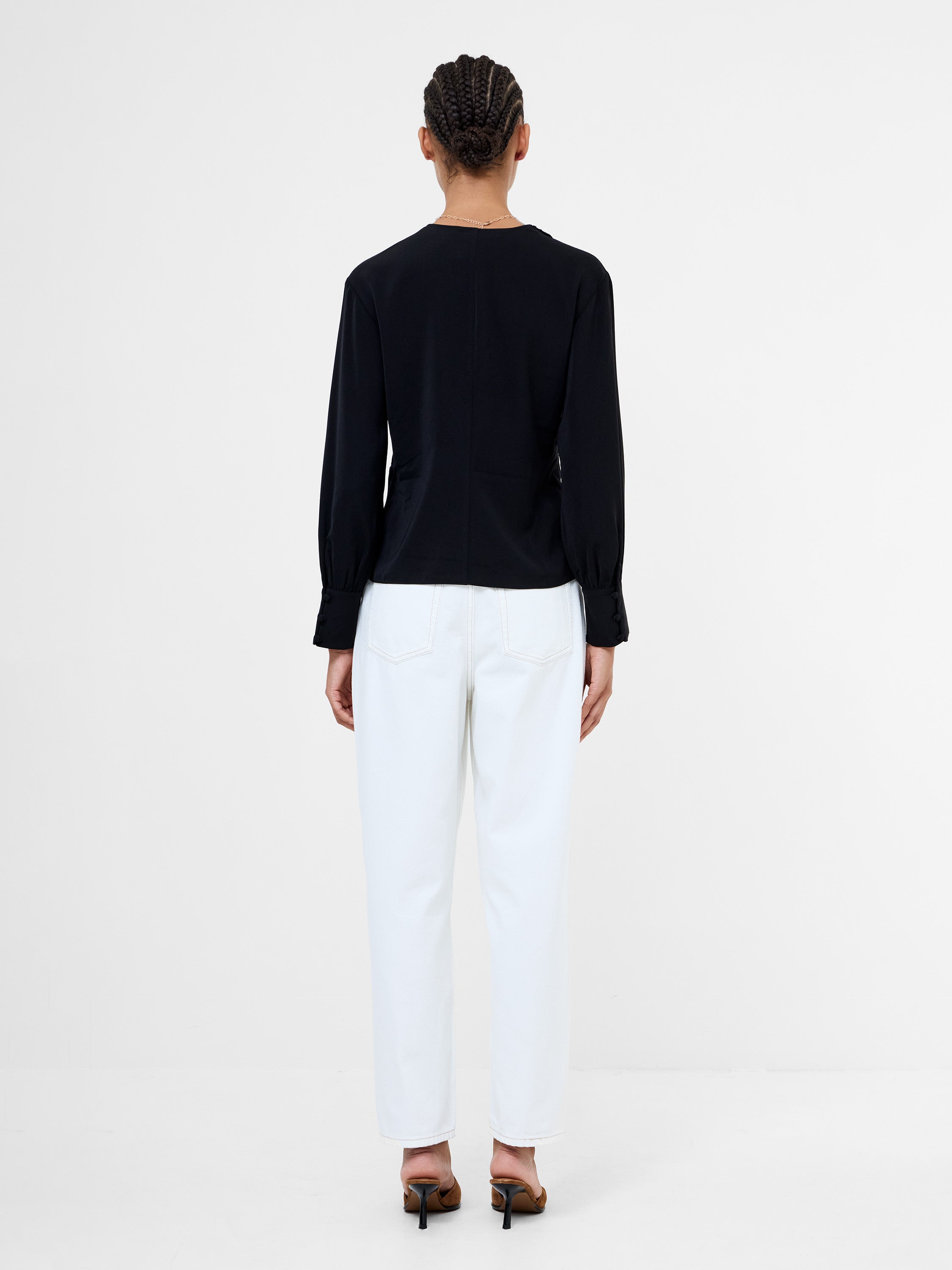 Laurel Crepe Wrap Peplum Top