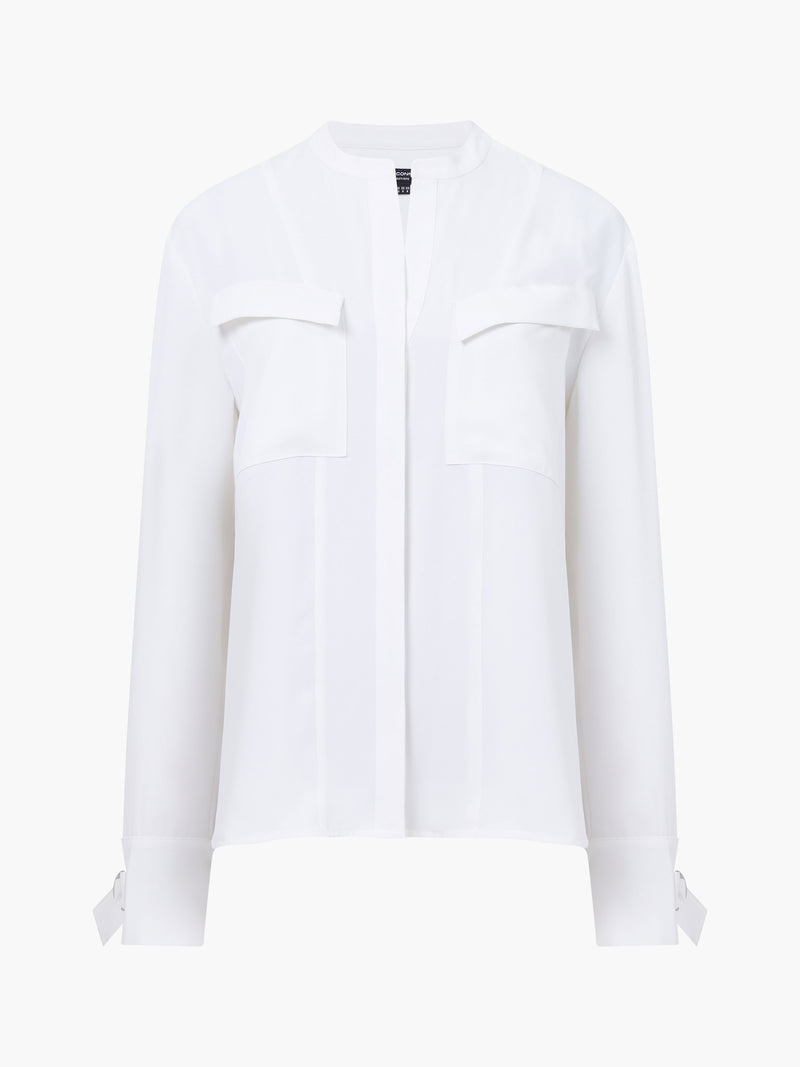Mindy Collarless Long Sleeve Shirt