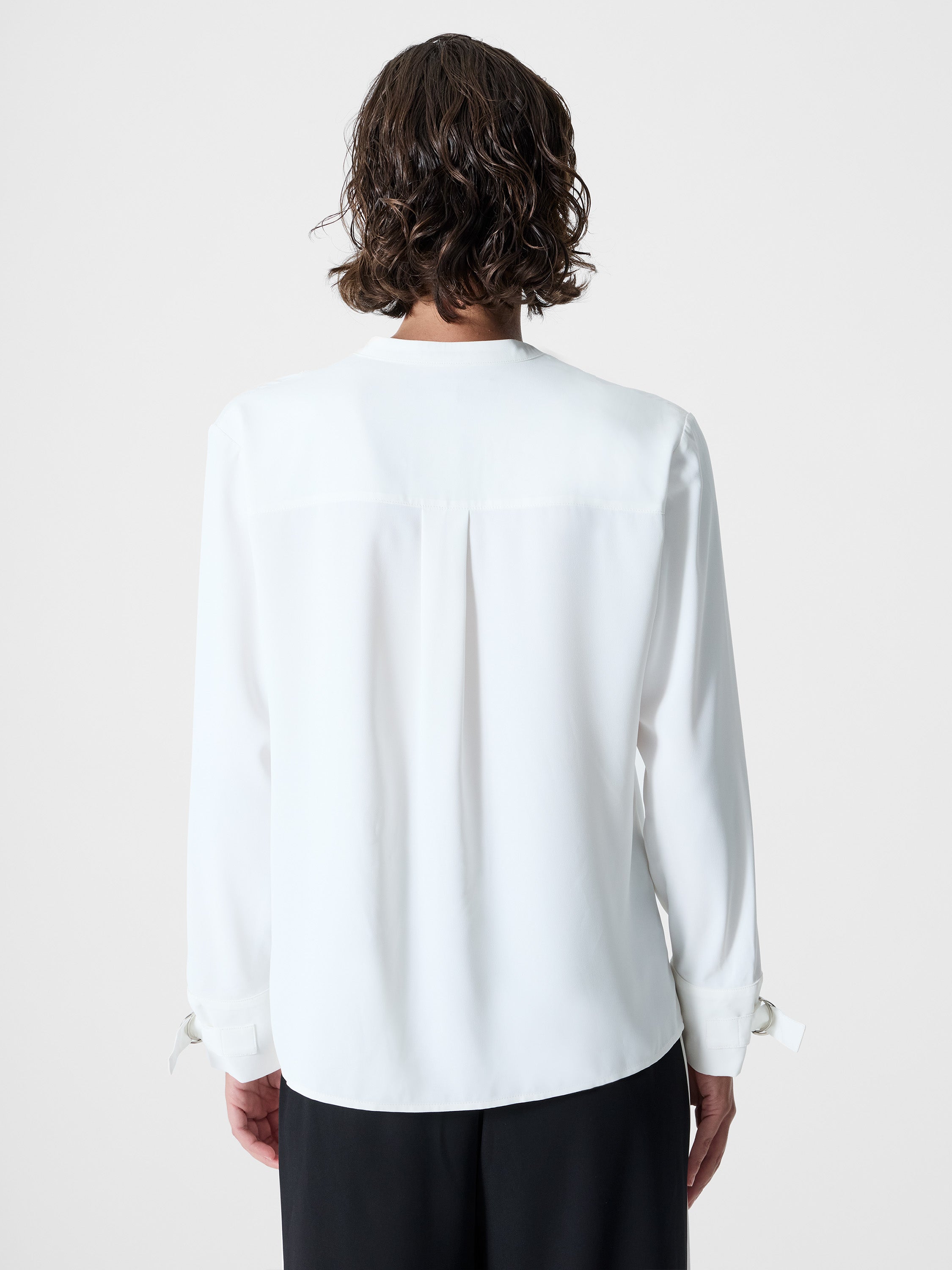 Mindy Collarless Long Sleeve Shirt