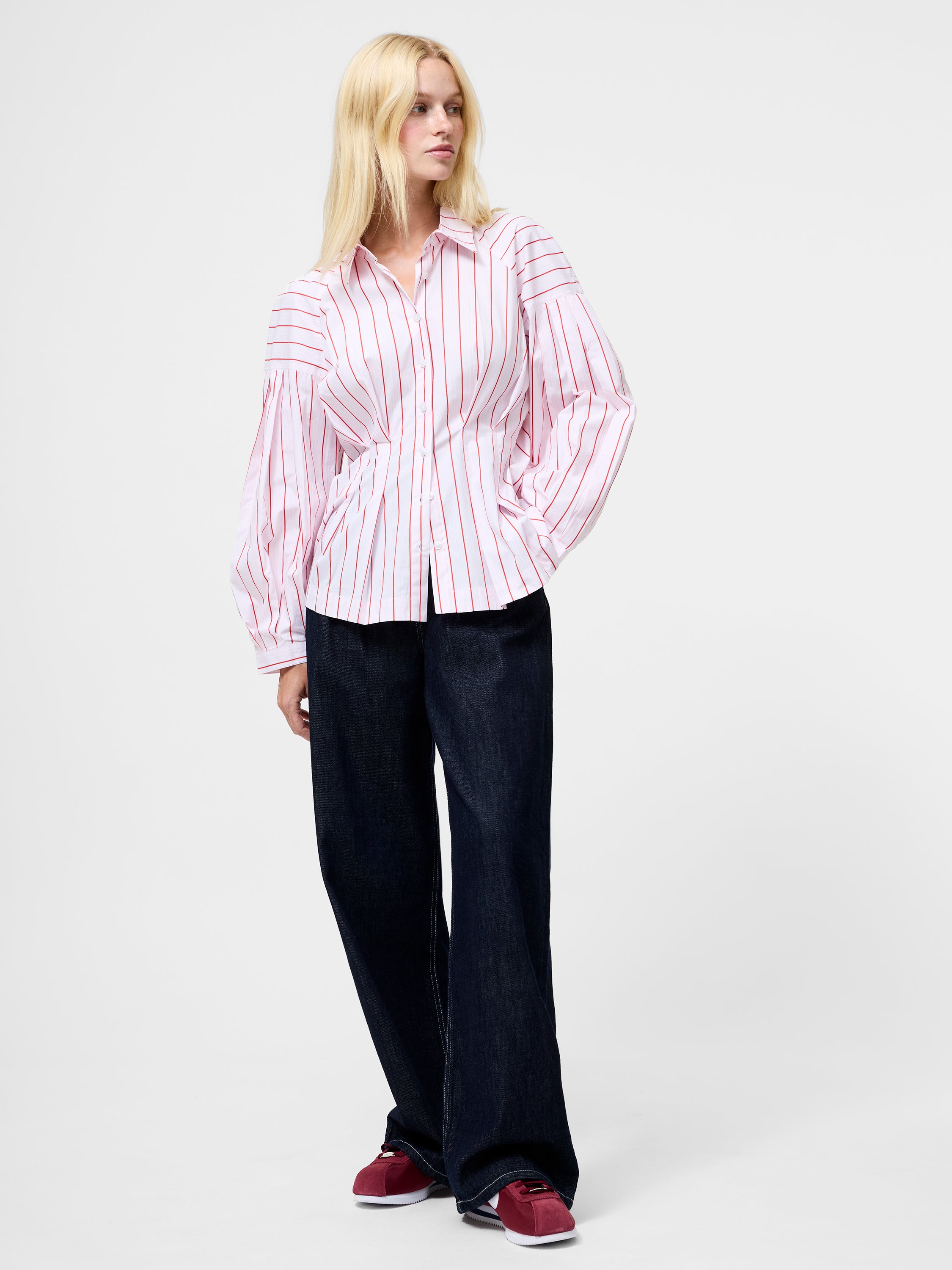 Cambria Dobby Pleat Stripe Shirt