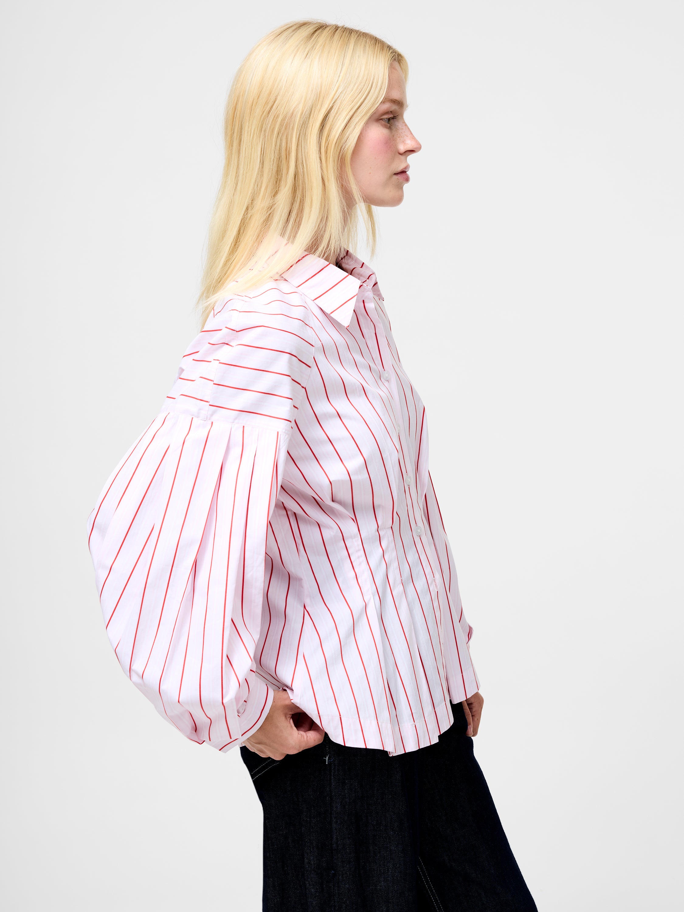 Cambria Dobby Pleat Stripe Shirt