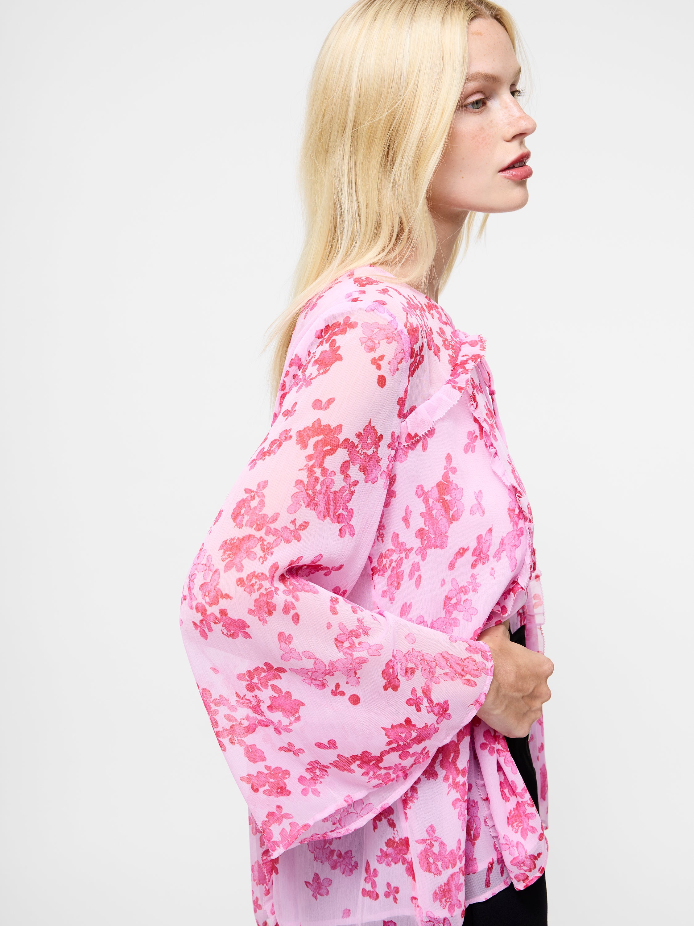 Isla Hallie Crinkle Tie Neck Top