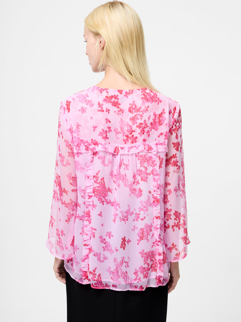 Isla Hallie Crinkle Tie Neck Top