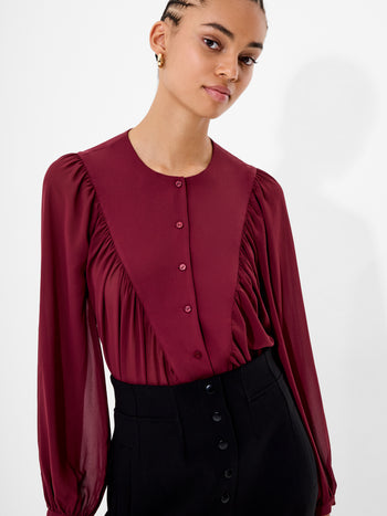 Eden Wesley Balloon Sleeve Semi Sheer Shirt