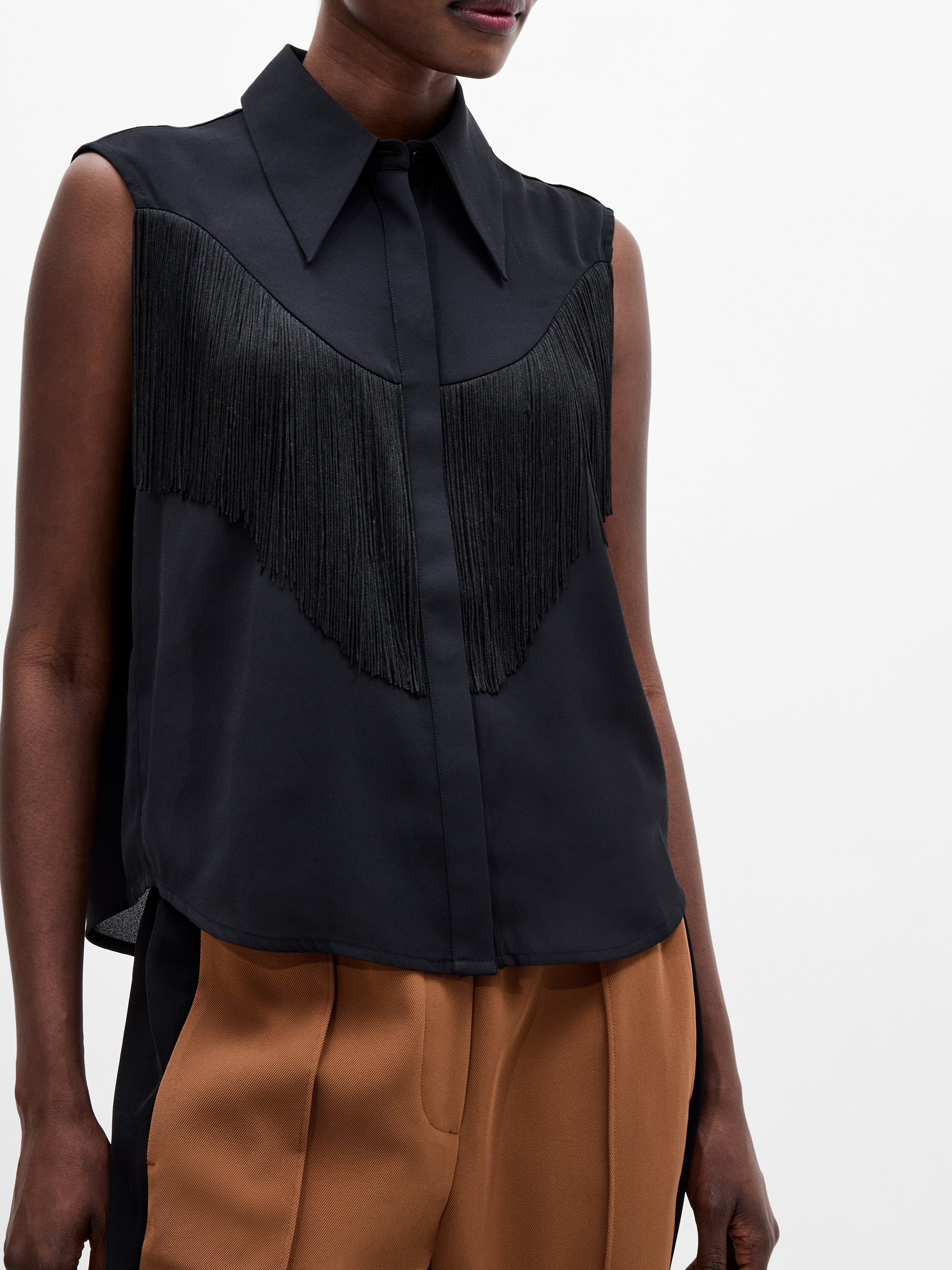 Mila Sleeveless Fringed Top