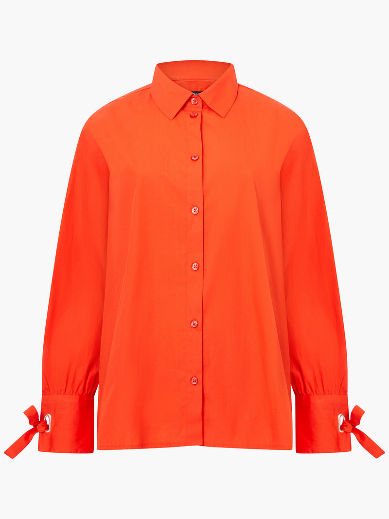 Cambria Cotton Tie Up Bow Shirt