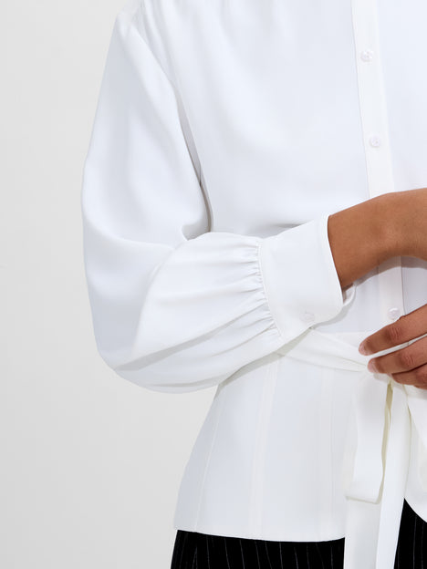 Arezzo Long Sleeve Waist Tie Shirt