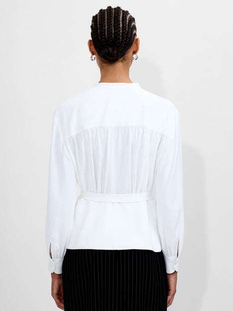 Arezzo Long Sleeve Waist Tie Shirt