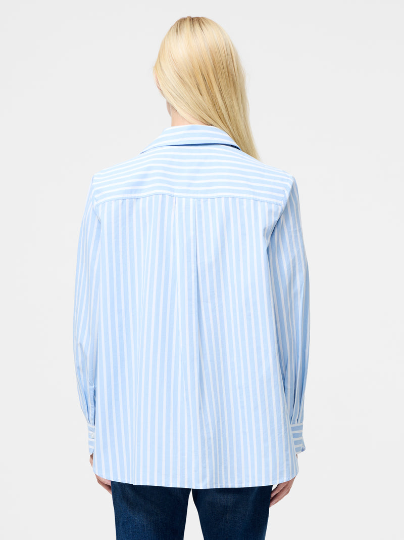 Cambria Cotton Embroidered Floral Stripe Shirt