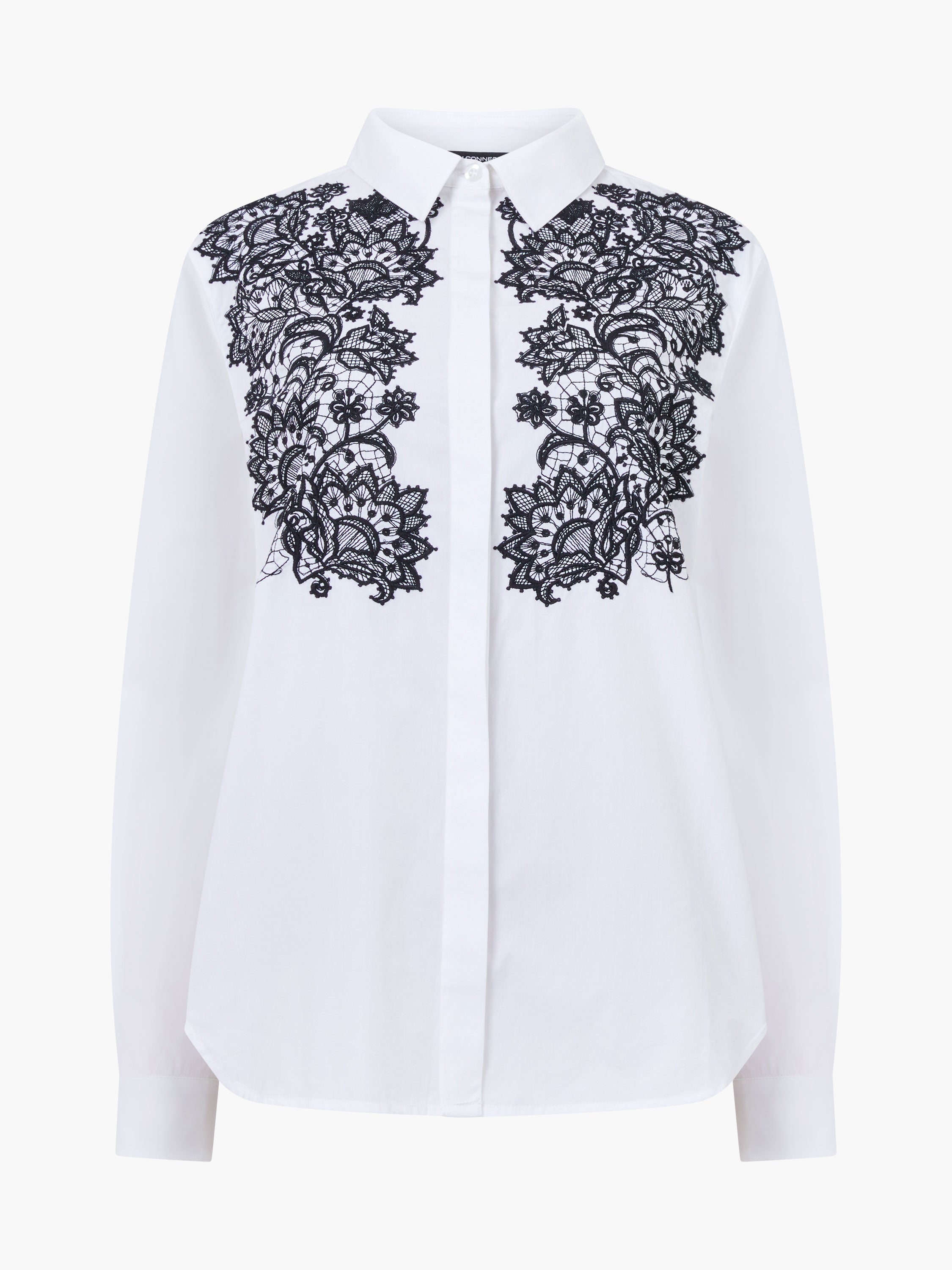 Cambria Contrast Floral Embroidered Shirt