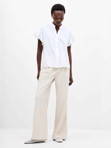 Sindey Cotton Half Placket Trim Detail Shirt