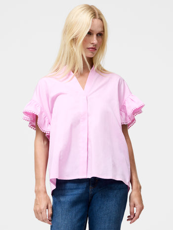 Sindey Cotton Half Placket Trim Detail Shirt