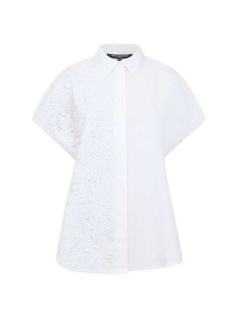 Cambria Cotton Half Lace Short Sleeve Shirt