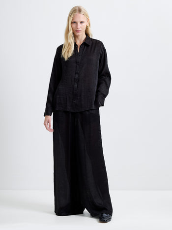 Terry Crinkle Button Down Shirt