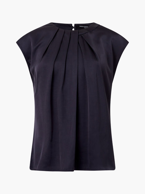 Sera Eco Satin Pleated Sleeveless Blouse